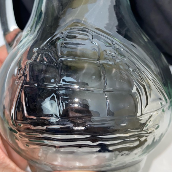 Vintage EUC Clear Pressed Glass Pitcher/Vase with Clipper Sailing Ship - Picture 10 of 12